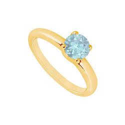 Aquamarine Ring : 14K Yellow Gold - 1.00 CT TGW