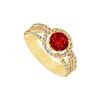 Image 1 : Ruby And Diamond Engagement Ring : 14K Yellow Gold - 1.25 CT TGW