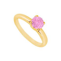 Pink Topaz Ring : 14K Yellow Gold - 1.00 CT TGW