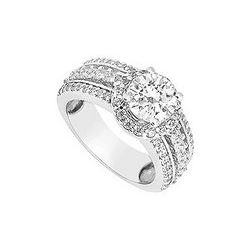 Cubic Zirconia Engagement Ring 14K White Gold 3.30 CT TGW