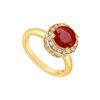 Image 1 : Ruby And Diamond Engagement Ring : 14K Yellow Gold - 1.00 CT TGW