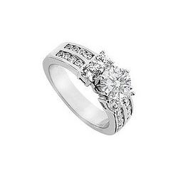 Diamond Engagement Ring : 18K White Gold - 2.00 CT Diamonds