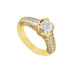 Diamond Engagement Ring : 14K Yellow Gold - 1.00 CT Diamonds