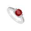 Image 1 : Ruby And Diamond Engagement Ring : 14K White Gold - 1.25 CT TGW