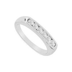 Diamond Wedding Band : 14K White Gold - 0.25 CT Diamonds