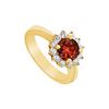 Image 1 : Garnet And Diamond Ring : 14K Yellow Gold - 1.50 CT TGW