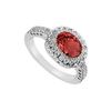 Image 1 : Ruby And Diamond Ring : 14K White Gold - 1.50 CT TGW