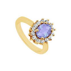 Tanzanite And Diamond Ring : 14K Yellow Gold - 1.50 CT TGW