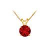 Image 1 : 14K Yellow Gold Prong Set Natural Ruby Solitaire Pendant 0.50 CT TGW