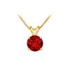 Image 1 : 14K Yellow Gold Prong Set Natural Ruby Solitaire Pendant 1.00 CT TGW