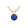 Image 1 : 14K Yellow Gold Prong Set Natural Sapphire Solitaire Pendant 1.00 CT TGW