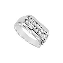 Mens Diamond Ring : 14K White Gold - 0.50 CT Diamonds