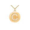 Image 1 : Diamond Initial C Disc Pendant : 14K Yellow Gold - 0.25 CT Diamonds
