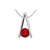 Image 1 : Ruby A Pendant : 14K White Gold - 0.75 CT TGW