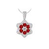 Image 1 : Ruby And Diamond Pendant : 14K White Gold - 2.25 CT TGW
