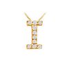 Image 1 : Classic I Initial Diamond Pendant : 14K Yellow Gold - 0.10 CT Diamonds