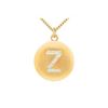Image 1 : Diamond Initial Z Disc Pendant : 14K Yellow Gold - 0.25 CT Diamonds