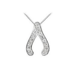 Diamond Pendant : 14K White Gold - 0.25 CT Diamonds