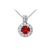 Image 1 : Ruby And Diamond Pendant : 14K White Gold - 1.25 CT TGW