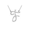 Image 1 : Plain Letter F Script Pendant - .925 Sterling Silver