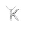 Image 1 : CZ Initial Sterling Silver K Pendant