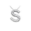 Image 1 : CZ Initial Sterling Silver S Pendant