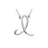 Image 1 : 14K White Gold Letter I Script Pendant