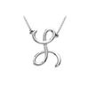 Image 1 : 14K White Gold Letter L Script Pendant