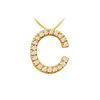 Image 1 : Classic C Initial Diamond Pendant : 14K Yellow Gold - 0.30 CT Diamonds