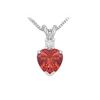 Image 1 : Synthetic Heart Shaped Ruby Solitaire Pendant : .925 Sterling Silver - 1.00 CT TGW