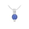 Image 1 : Sapphire And Diamond Pendant : 14K White Gold - 1.05 CT TGW
