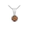 Image 1 : Smoky Topaz Solitaire Pendant : 14K White Gold - 1.00 CT TGW
