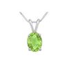 Image 1 : Peridot Solitaire Pendant : 14K White Gold - 1.00 CT TGW