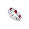 Image 1 : Diamond And Ruby Eternity Band : Platinum – 2.00 CT TGW