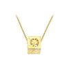 Image 1 : 14K Yellow  Alphabet  "Q"  Semi-Polished Block Initial Chain Slide Pendant With Outside Diameter