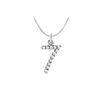 Image 1 : Diamond Numeric 7 Charm Pendant : 14K White Gold - 0.05 CT Diamonds
