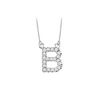 Petite Baby Charm Cubic Zirconia B Initial Pendant : .925 Sterling Silver - 0.25 CT TGW