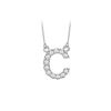 Petite Baby Charm Cubic Zirconia C Initial Pendant : .925 Sterling Silver - 0.25 CT TGW