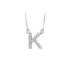 Petite Baby Charm Cubic Zirconia K Initial Pendant : .925 Sterling Silver - 0.25 CT TGW