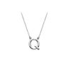 Image 1 : Sterling Silver Baby Charm Q Block Initial Pendant