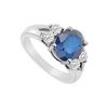 Image 1 : Diffuse Sapphire And Cubic Zirconia Ring : 10K White Gold - 3.00 CT TGW