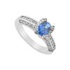 Image 1 : Diffuse Sapphire And Cubic Zirconia Ring : 10K White Gold - 3.00 CT TGW