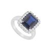 Image 1 : Diffuse Sapphire And Cubic Zirconia Ring : 14K White Gold - 1.25 CT TGW