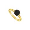 Image 1 : Black Diamond Round Prong Set Solitaire Ring : 14K Yellow Gold 0.50 CT Diamond