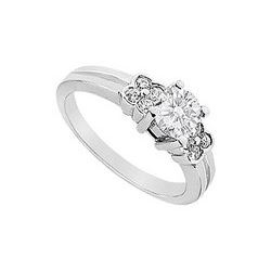 14K White Gold Semi Mount Engagement Ring 0.25 Carat Diamonds Not Included Center Diamond