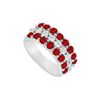 Image 1 : Ruby And Diamond Wedding Band : 14K White Gold - 1.25 CT TGW