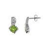 Image 1 : Peridot And Diamond Earrings : 14K White Gold - 1.00 CT TGW