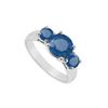 Image 1 : 10K White Gold Diffuse Sapphire Three Stone Ring 1.25 CT TGW