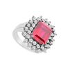 Image 1 : GF Bangkok Ruby And Cubic Zirconia Ring : 10K White Gold - 6.50 CT TGW
