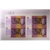 Image 2 : Australia, Five Dollar Uncut Banknote Folder, Block of Four, 1992